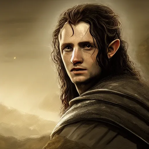 Prompt: digital art unreal engine artist portrait in the style pf lord of the rings