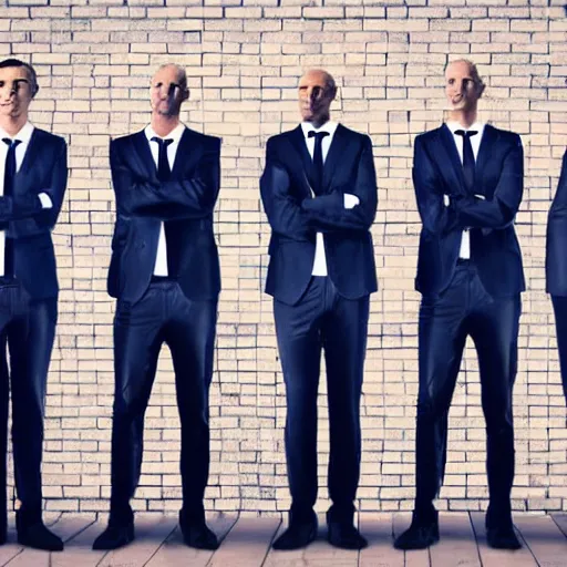 Image similar to a row of men arranged left to right, healthy to unhealthy