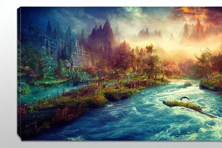 Prompt: the river stole the gods. photo - realistic hd, hyperrealism, colourful, highly detailed, cinematic, luminescence, 3 2 k, dop, high contrast, intricate, mystery, epic, fantasy