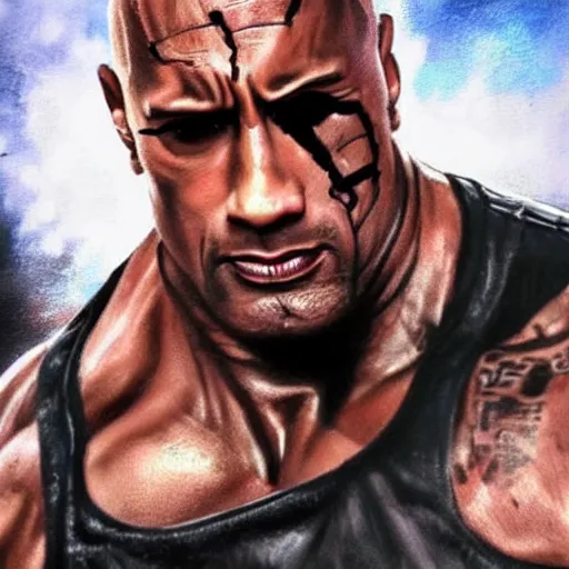 Prompt: dwayne the rock johnson as the terminator, ultra detailed, photorealistic