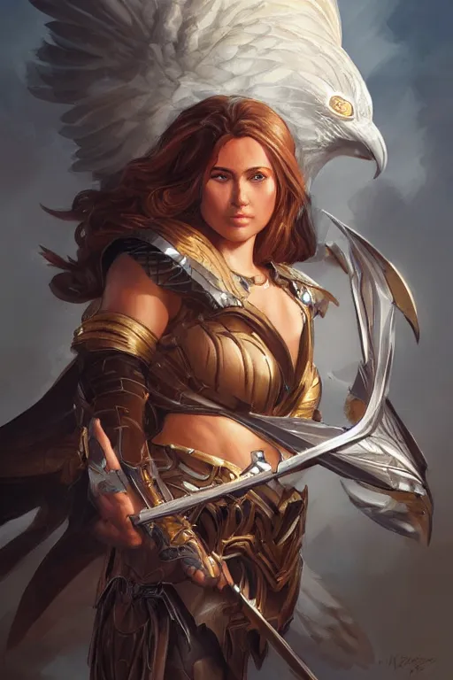 Image similar to amazon valkyrie athena, d & d, fantasy, portrait, highly detailed, headshot, digital painting, trending on artstation, concept art, sharp focus, illustration, art by artgerm and greg rutkowski and magali villeneuve