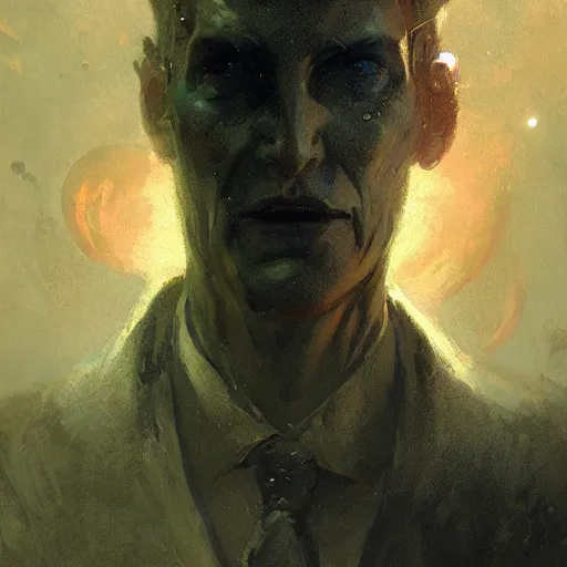 Prompt: a slender gentleman, cosmic horror setting, character portrait by greg rutkowski, gaston bussiere, craig mullins