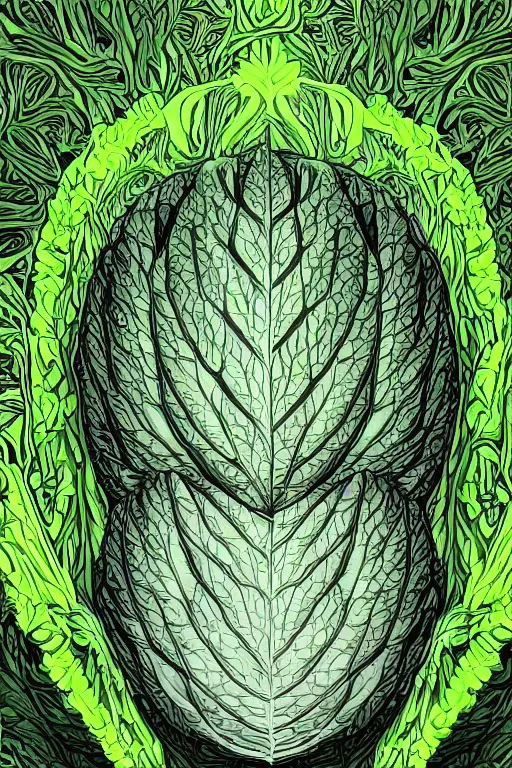 Prompt: cabbage man, symmetrical, highly detailed, digital art, sharp focus, trending on art station, anime art style