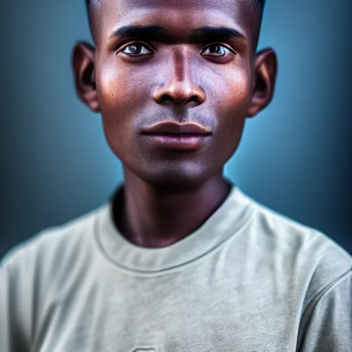 Prompt: portrait of an anlien, 4 k, photography, highly detailed