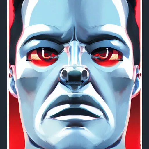 Image similar to face icon stylized minimalist t - 1 0 0 0, loftis, cory behance hd by jesper ejsing, by rhads, makoto shinkai and lois van baarle, ilya kuvshinov, rossdraws global illumination