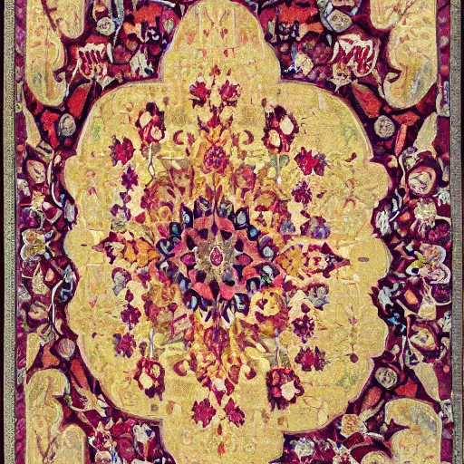 Image similar to old carpet with flower design