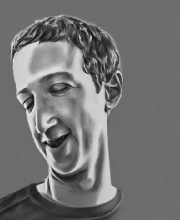 Image similar to a detailed pencil drawing of mark zuckerberg holding a presidential rally