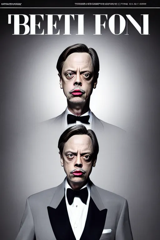 Image similar to extremely beautiful steve buscemi dressed as james bond, symmetrical, cinematic, elegant, luxury, real photography, 4 k, ultra hd, times journal cover