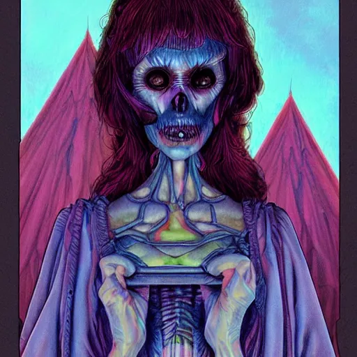 Prompt: original jean giraud digital art painting pastel goth aesthetic, creepy kawaii, psychedelic, sabbas apterus