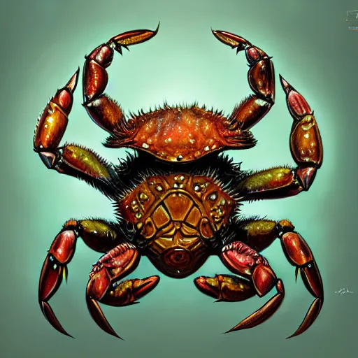 Image similar to Half crab druid, D&D, compound eyes, fantasy, intricate, elegant, highly detailed, digital painting, artstation, concept art, smooth, sharp focus, RPG rulebook illustration