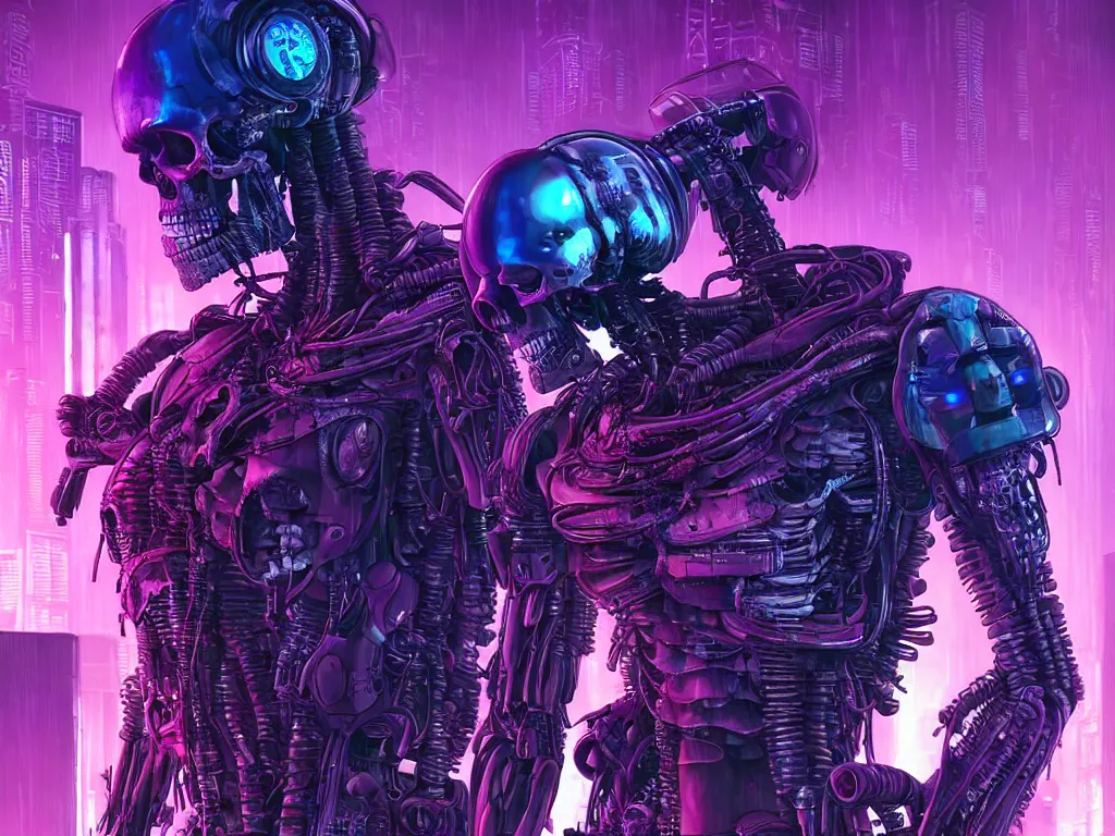 ArtStation - Cyberpunk Purple Robot 4k