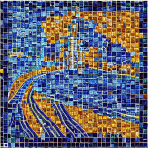 Image similar to grangemouth in tiny mosaic tiles by erin hanson