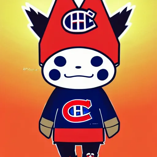 Image similar to anime Portrait of Reddit Snoo the Habs Montreal Canadiens Mascot as a very cute powerful and friendly pokemon, highly detailed anime, high evolution, 1990s, legendary, smooth, sharp focus, dynamic lighting, intricate, trending on ArtStation, illustration pokemon, art by WLOP