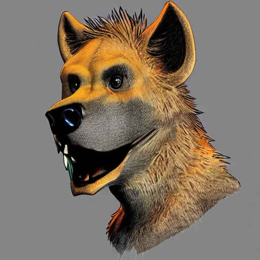 Prompt: Communist Hyena furry profile picture, FurAffinity, Furry art, Anthromorpic Profile Picture,
