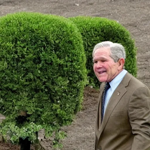 Prompt: a bush that looks like george w. bush