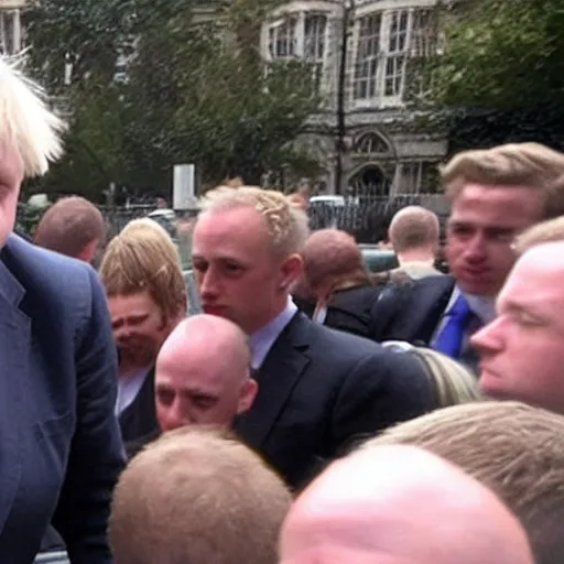 Image similar to Boris Johnson in a moshpit