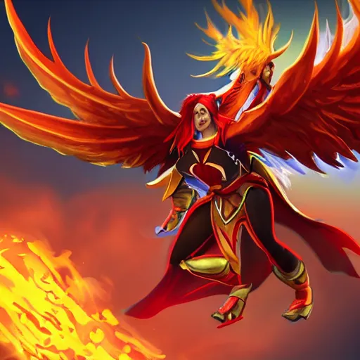 Prompt: Phoenix hero from Dota 2