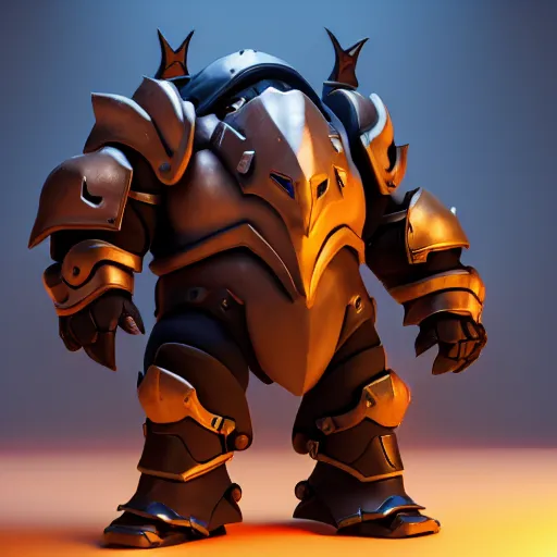 Image similar to a young boy with the appearance and armor of roadhog from overwatch, design, octane render, 4 k, ingame shot