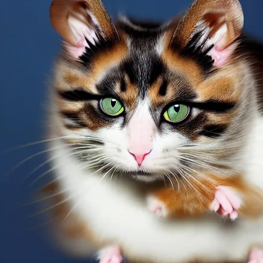 Prompt: a cat - hamster - hybrid. animal photography,