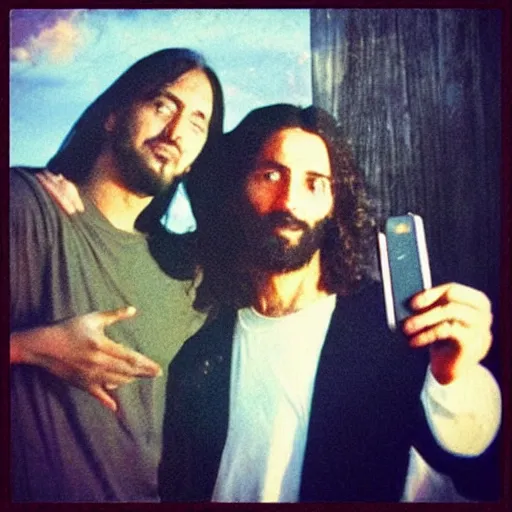 Prompt: “Jesus posing for a selfie with Satan”