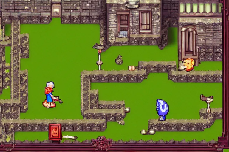 Prompt: screenshot of classic jrpg