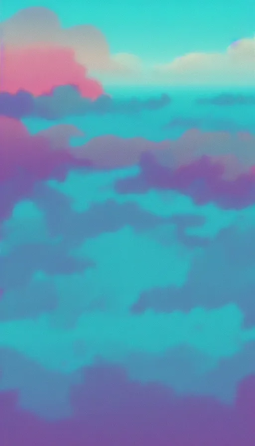 Prompt: Beautiful vaporwave ocean horizon, there is an alien planet in the distance over the horizon, viewed from the beach, digital art, trending on artstation, iphone wallpaper