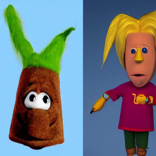 Prompt: a photoreal image of the character Doug from the tv show Doug as anthropomorphic corn.