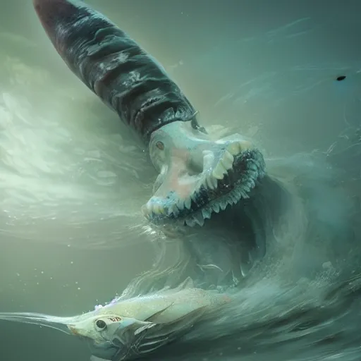 Image similar to a horrific siren of the sea, artstation, cgsociety