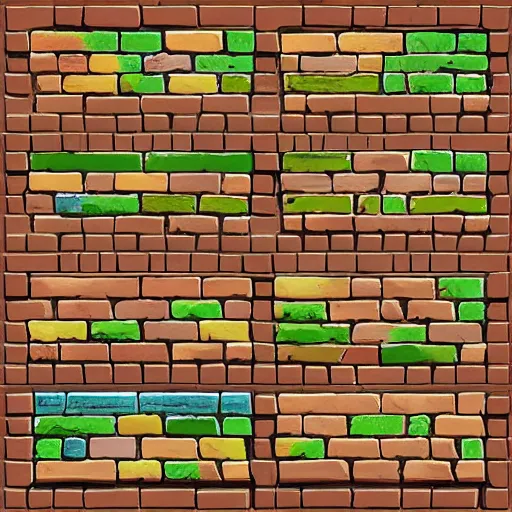 Prompt: cartoon dungeon bricks texture hand painted