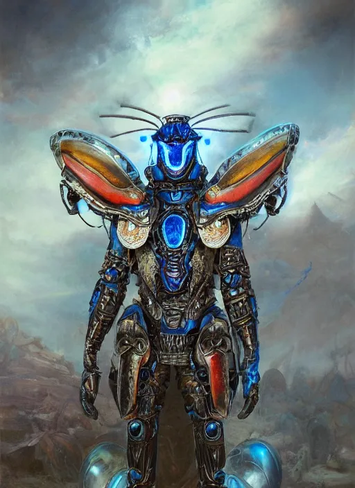 formal portrait of a mechanical alien locust warrior | Stable Diffusion ...