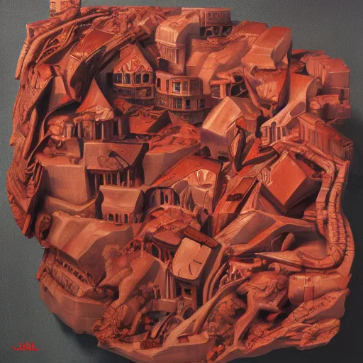 Image similar to A mapo tofu sculpture album cover, by Jama Jurabaev, oil on canvas