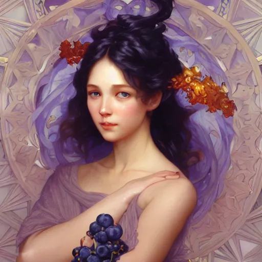 Prompt: nacho cheese dripping elegantly into blueberries, intricate, elegant, highly detailed, digital painting, artstation, concept art, smooth, sharp focus, illustration, art by artgerm and greg rutkowski and alphonse mucha and william - adolphe bouguereau