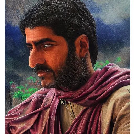 Image similar to Kurdish translator, award winning painting, incredibly detailed, extremely detailed, trending on artstation, extremely hyperealistic, 8k hd