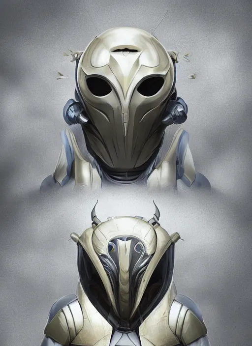 Image similar to a helmet of insect bio armor concept design from guyver the bioboosted armor, growing deco, elegant shape, space suit, war suit, cyborg, symmetrical, elite, horror, ominous, cinematic, character design, matt painting, insanely intricate and detailed, cgsociety, hyperrealistic