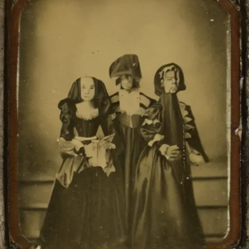 Image similar to tintype photo of halloween in 1 7 5 0,