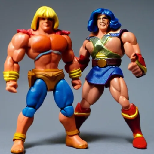 Image similar to he-man action figures fighting,