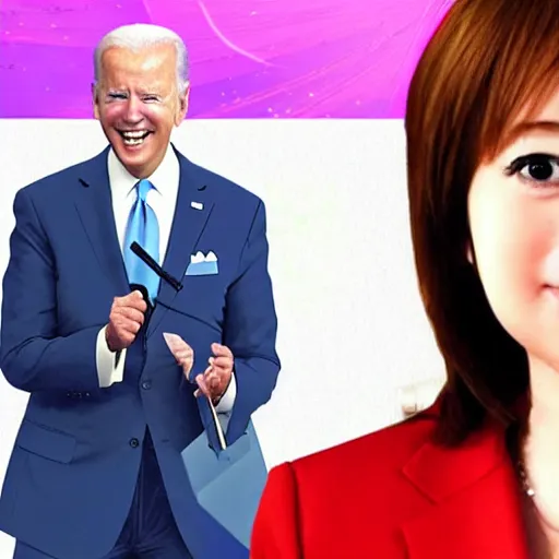 Prompt: joe biden as an anime girl