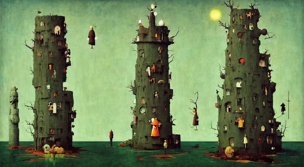 Prompt: single flooded simple!! doll tower totem!! pole, very coherent and colorful high contrast masterpiece by norman rockwell franz sedlacek hieronymus bosch dean ellis simon stalenhag rene magritte gediminas pranckevicius, dark shadows, sunny day, hard lighting