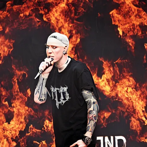 Prompt: Eminem in hell