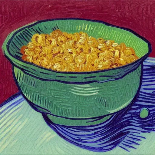 Image similar to a bowl of cereal by vincent van gogh, digital art, trending on artstation