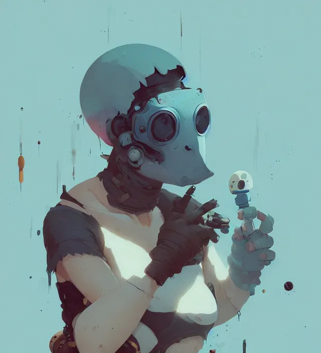 Image similar to a thief of subspace, naturel, art style by atey ghailan, greg rutkowski, greg tocchini, james gilleard, joe gb fenton, in kaethe butcher, dynamic lighting, gradient light blue, brown, blonde cream and white color in scheme, grunge aesthetic