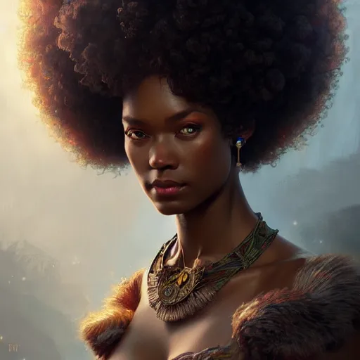 Image similar to Erik Ten Hag with an afro, closeup, D&D, fantasy, intricate, elegant, highly detailed, digital painting, artstation, concept art, matte, sharp focus, illustration, art by Artgerm and Greg Rutkowski and Alphonse Mucha