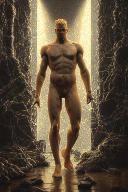 Prompt: hyperrealistic mixed media painting of zeus, full body, stunning 3 d render inspired art by p. craig russell and barry windsor - smith dim volumetric lighting, 8 k octane beautifully detailed render, post - processing, intricate, epic composition, grim yet sparkling atmosphere, cinematic lighting