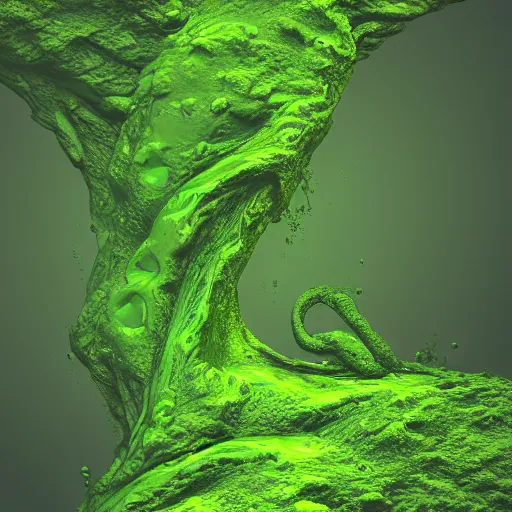 Prompt: A green monster oozing slime from skin ores walking through the fog,gloomy lighting , digital art , highly detailed , high contrast, beautiful lighting, award winning , trending on art station, 8k