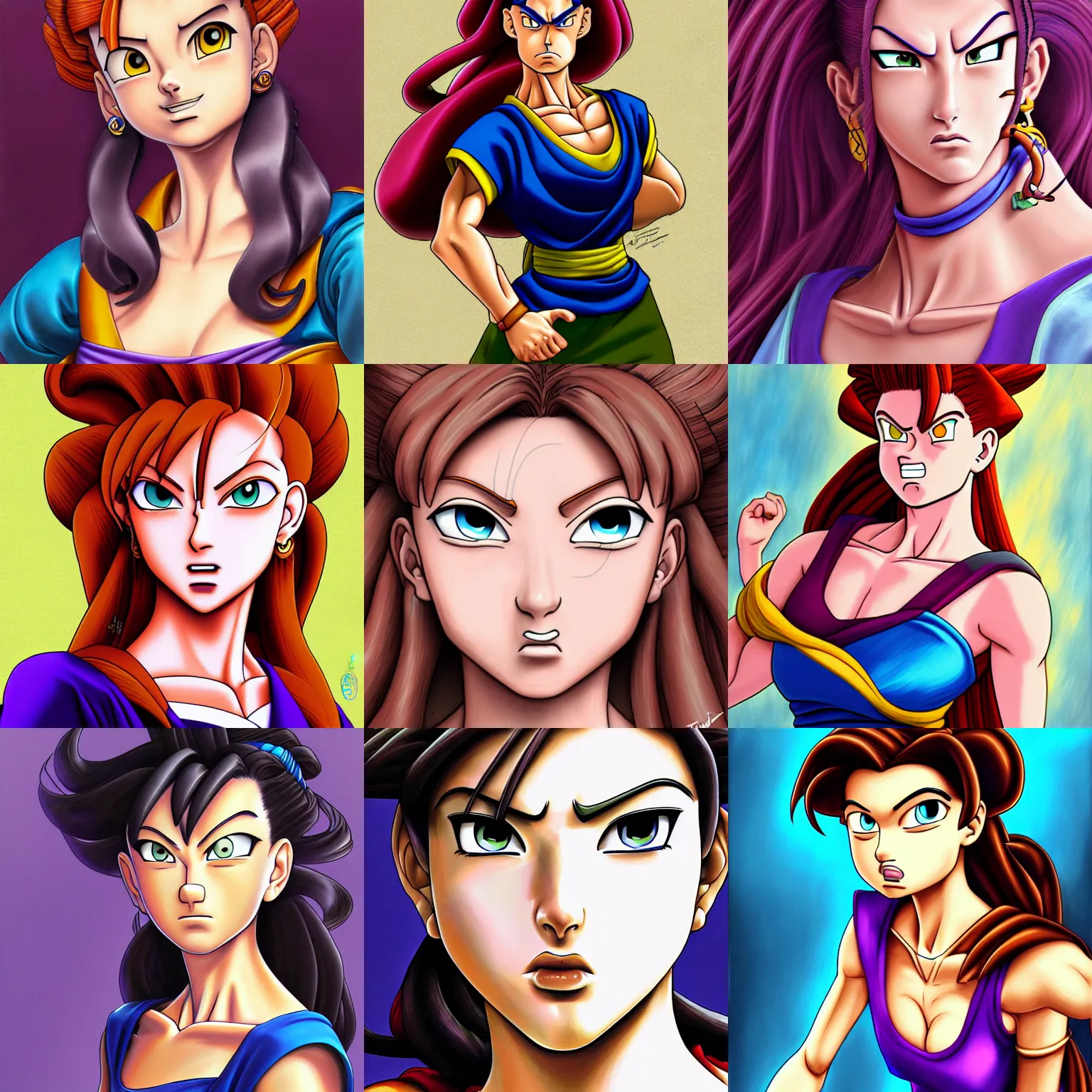 Prompt: portrait of Megara, expressive pose, highly detailed, digital painting, smooth, sharp focus, by Akira Toriyama