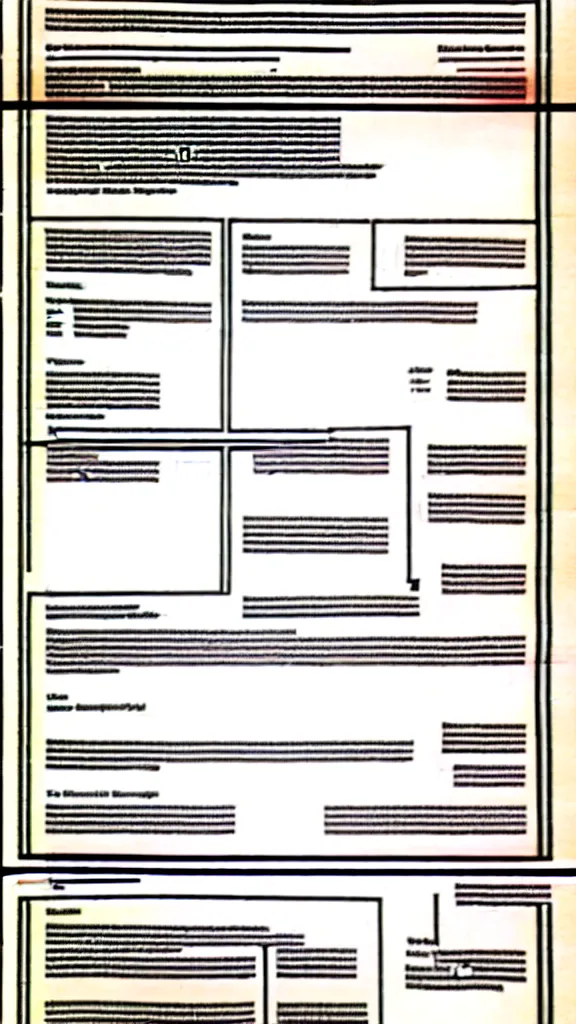 Prompt: complex 80s style diagram with chart and attached polaroid classified redacted CIA warfare technical document bad print on paper