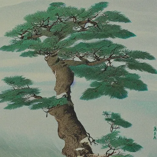 Image similar to beautiful vintage nature painting by isami kondo