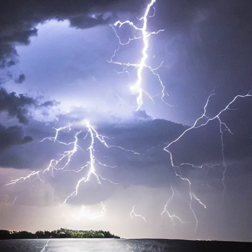 Image similar to giant eyeball in the sky, thunder and lightning in the background, dramatic lighting, melancholy