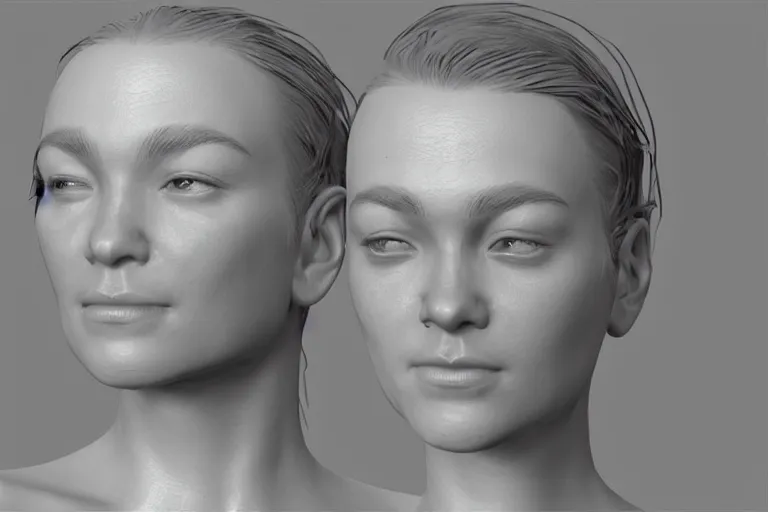 Prompt: 3D generalist beautiful character model photoreal