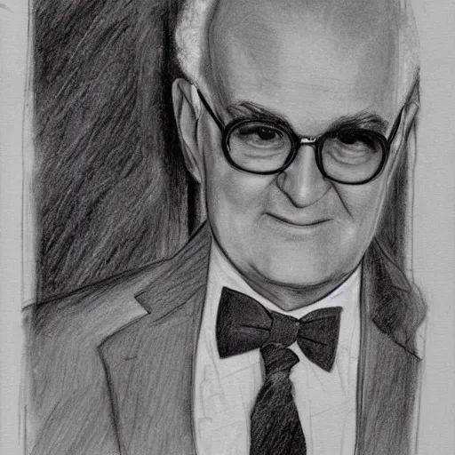 Prompt: pencil illustration of Manolo blahnik highly detailed, cinematic,